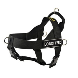 DT Universal No Pull Dog Harness, Do Not Feed, Black, X-Small, Fits Girth Size: 21-Inch to 25-Inch