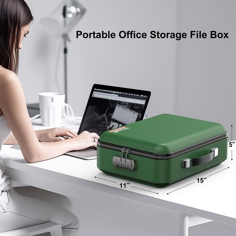 COLCASE Fireproof Document Folder, Hard Fireproof Waterproof Document Box with
