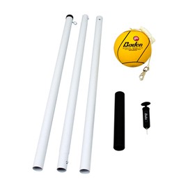 Baden School Quality Tetherball Set - Soft-Touch Tetherball Ball and Rope with Hook and Snap Lock, 10.5 ft Height Steel Pole, Air Pump with Needle for Backyard and Outdoor Games