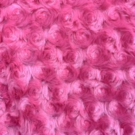 Ruth HOT Pink Cuddle Minky Rosette Soft Faux Fur Fabric by The Yard - 10083