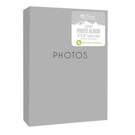 Home Collection Basic Silver Grey Mini Slip In Photo Album 80 Photos 4 x 6" Holiday Family 16 x 12cm