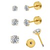 CANDYFANCY 3 Pairs 20G Titanium Stud Earrings for Women Men