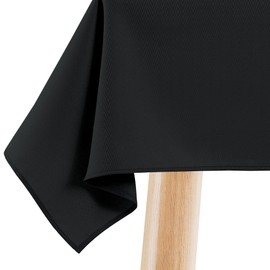 Filumi Tablecloth 80 x 80 cm Black Washable for Indoor Outdoor Geometric Zigzag Pattern Verte