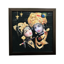Radha Krishna Frame wall art Hanging picture scenery Janmashtami Thanksgiving gift, Wedding Gift, Birthday Gift (13 x 13) inch