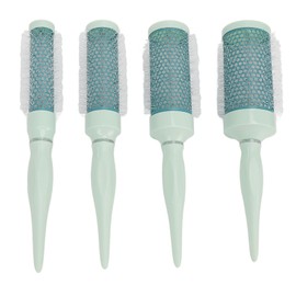 Round Brush Set Reduce Frizz Static Proof Massage Scalp Roll Hair Comb for Blow Drying Styling Green