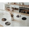 4 x Round Art Deco Coasters - Black Agate Marble