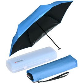 Knirps US.050 Ultra Light Slim Manual Pocket Umbrella with UV and Heat Protection in Case Blue/Black