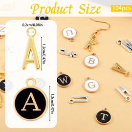4 Sets Letter A-Z Charms Letter Pendant Metal Letter Pendant A-Z Pendant Letter Pendant Hypoallergenic A ~ Z Alphabet Charm for DIY Jewellery Name Necklace Bracelet Making