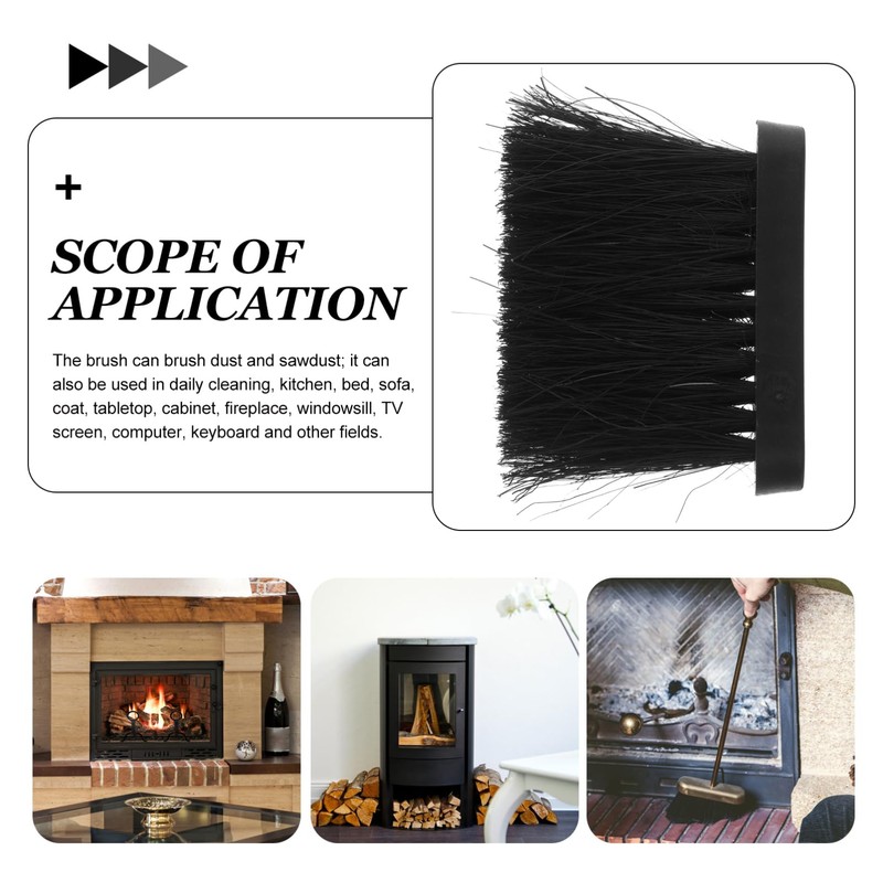 LABRIMP 2pcs Fireplace Cleaning Brush Head Replacement for Efficient Ash