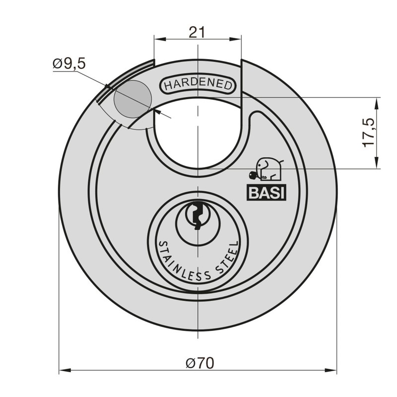 BASI Safety Hasp with Stainless Steel Round Shackle Lock 2