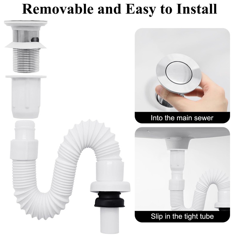 Flexible Waste Pipe,Viceda 40mm Bathroom Sink Waste Pipe with Waste