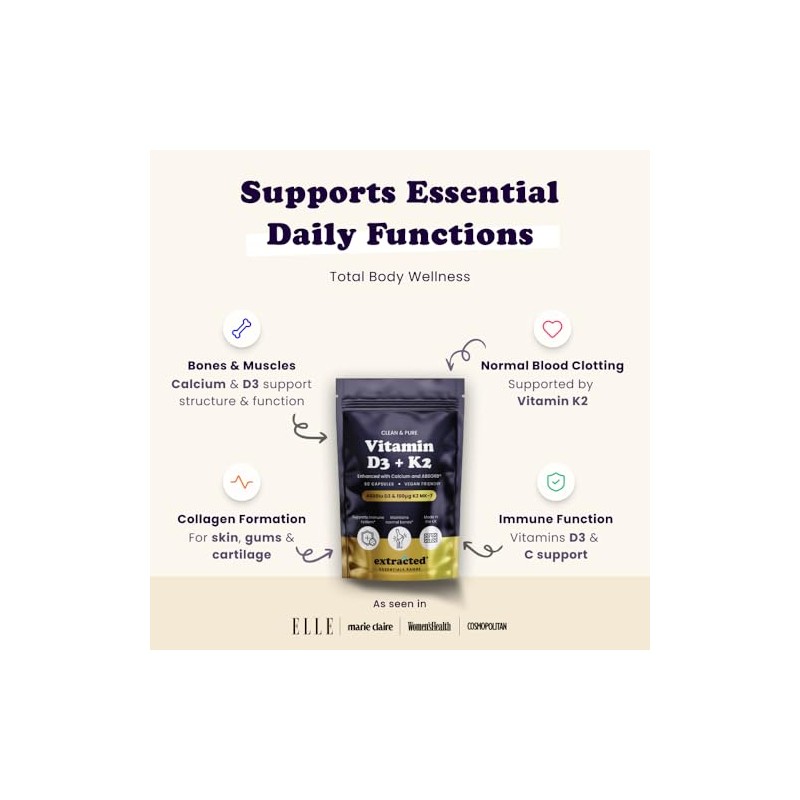 Vitamin D3 K2 - High Strength Vitamin D3 4000IU &