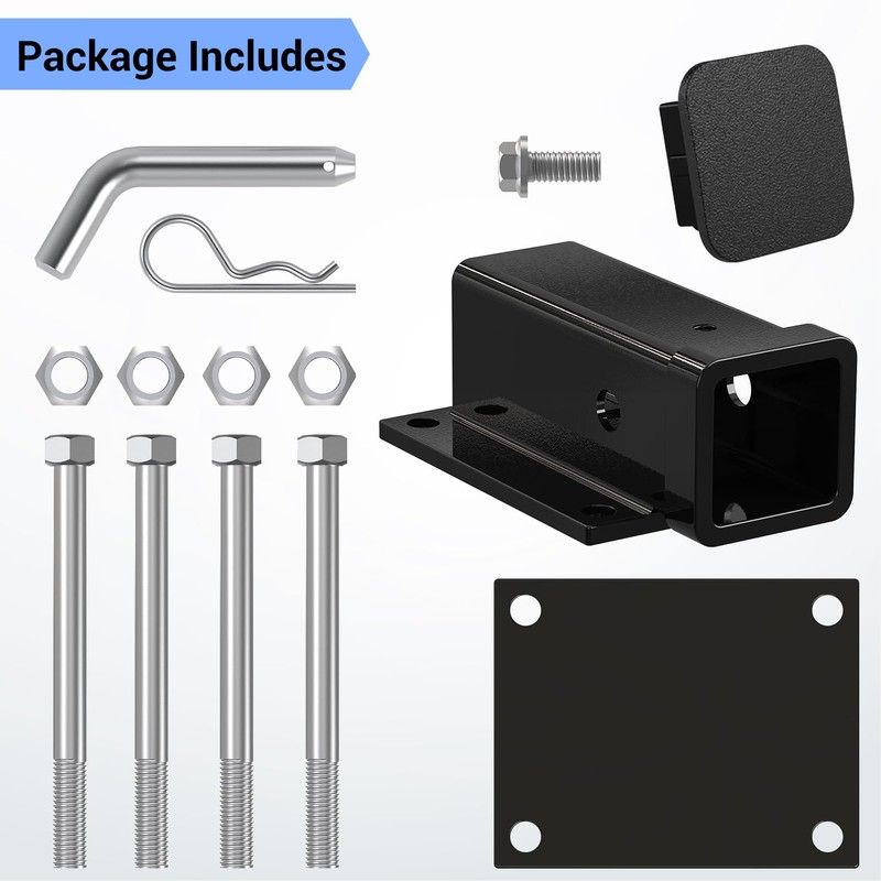 Ohuhu Bolt-on RV Bumper Hitch Receiver Adapter Fits 4-4.5" Beam,
