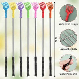 Reallnaive 28 Pcs Back Scratchers Bulk Plastic Scratcher Long Handled Shoe Horn Stainless Steel Massage Tool for Itchy Backs and Putting on Shoes While Standing Women Men, Assorted Color