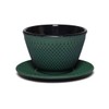Maoci Arare Cast Iron Tea Cup with Saucer Green