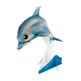 Paper Craft Craft Series (Sea Creatures Edition), Dolphin and Emperor Penguin, No Glue or Scissors Needed 1 Single Item (Dolphin)