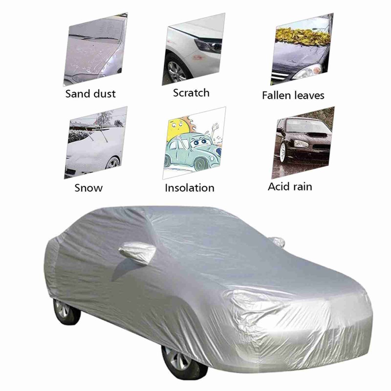 Car Cover Full Sedan Covers with Reflective Strip Sunscreen Protection