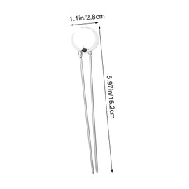 Beavorty 3pcs Vintage Metal Hair Sticks with Moon Design Non Slip Hair Chopsticks for Women for Elegant Styling and Gift Giving