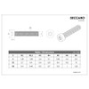 SECCARO 20 x Low Head Cap Screws M8 x 30mm