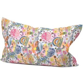 Lavender Blossom Scented Pillow 30 x 20 cm Organic Cotton "Flower Power" + Organic Lining - 100% Pure Lavender + Organic Spelt Husks