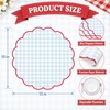 Plaid Scalloped Paper Placemats 60 Sheets Disposable Place Mats Blue