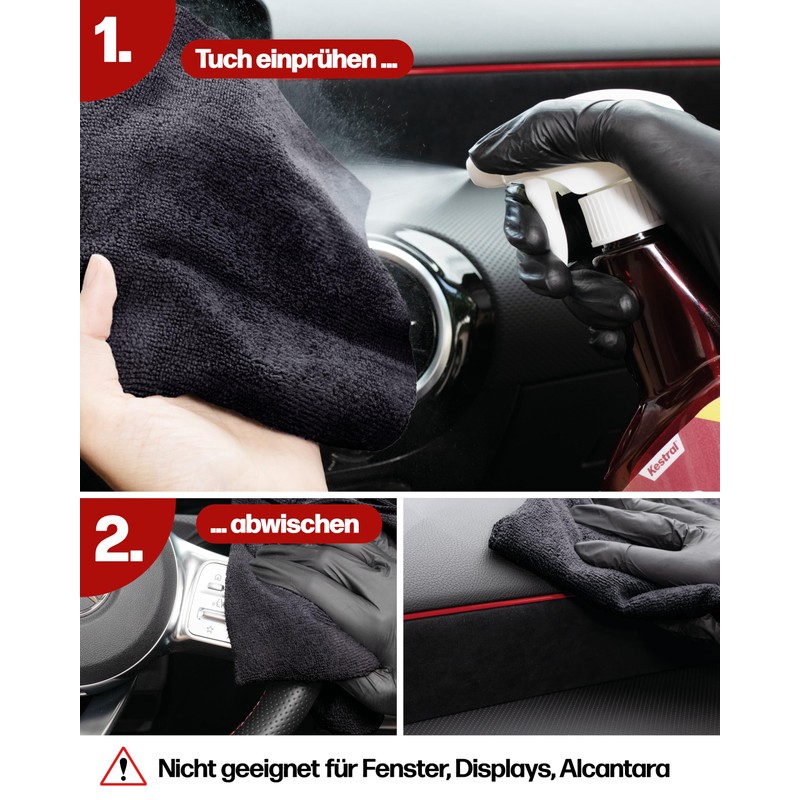 KESTRAL® Car cockpit care, plastic detailer with matte effect, removes