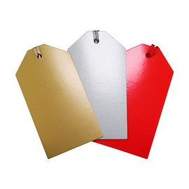 Eurowrap Gold, Silver & Red Foil Christmas Tags - Pack of 12, X31571GTC