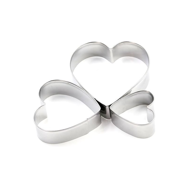 GOOD STUFF Set of 3 Steel Heart Shaped Cookie Cutters