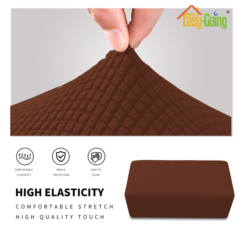 Easy-Going Stretch Ottoman Cover Folding Storage Stool Furniture Protector Soft