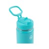 ThermoFlask 16oz Stainless Steel Water Bottle, 2-Pack, Red and Aquamarine