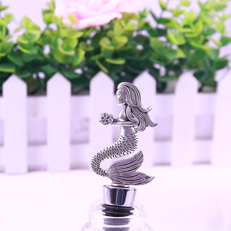 Wine Bottle Stopper, SCRTB Mermaid Wine Stopper Wine Accessories, 2