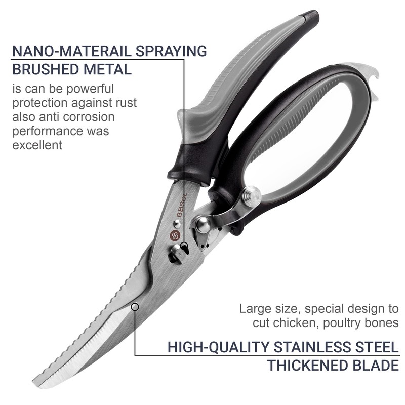 BBSoL Poultry Shears Heavy Duty Professional – Sharp Kitchen Scissors