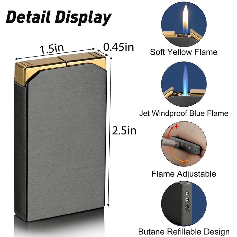Kantion Dual Flame Lighter, Switchable Torch Jet Lighter & Soft