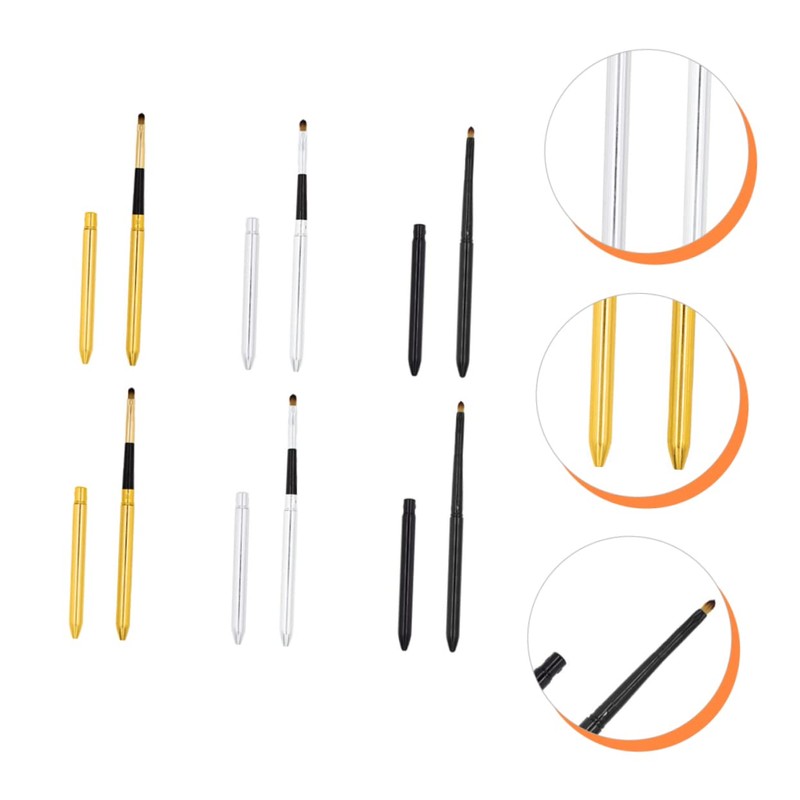 Ipetboom 6pcs Stretchable Lip Brush Applicators Portable Makeup Tools Cover