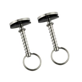 Marine Hatch Cover Pull Handle with Spring Hidden Pin Button for Fishing Boat Yacht ， Stainless-Steel 316 Hatch Cover Pull Lifter & Rubber Gasket and Spring (2, Diameter: 7.8mm)
