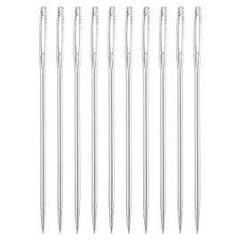 sourcing map 50Pcs Large Eye Needles, 1.81" 1.05mm High Carbon Iron Knitting Needle