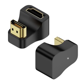 QIANRENON HDMI 2.1 U-Shape Angle Ultra HD Adapter 8K HDMI Male to Female 180° Angle Display Connector Socket, 8K@60Hz UHD2.1 3D, for HDTV Monitor Projector Laptop PC,2Pcs (Reverse)