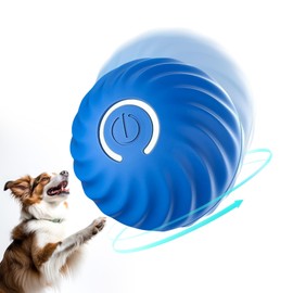 PAKESI Interactive Dog Toys Dog Ball,Durable Active Rolling Ball Wicked Ball,Automatic Moving Bouncing Rotating Ball for Puppy/Small/Medium Dogs,USB Rechargeable,Fun and Engaging Gift,Blue