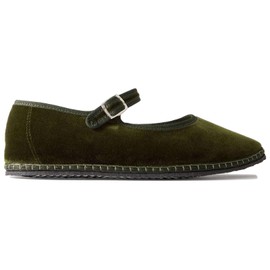 ZJGZF Green Velvet Ballet Flats for Women Suede Round Toe Cute Mary Jane Flats Slip On Casual Dressy Comfortable Ballerina Shoes