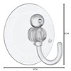 Toyland® Pack of 3-9cm (3.5") Giant Clear Suction Hooks -