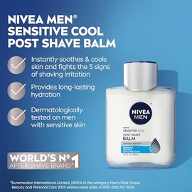 NIVEA MEN Sensitive Cooling Post Shave Balm, 3.3 oz Bottle (Pack of 3)