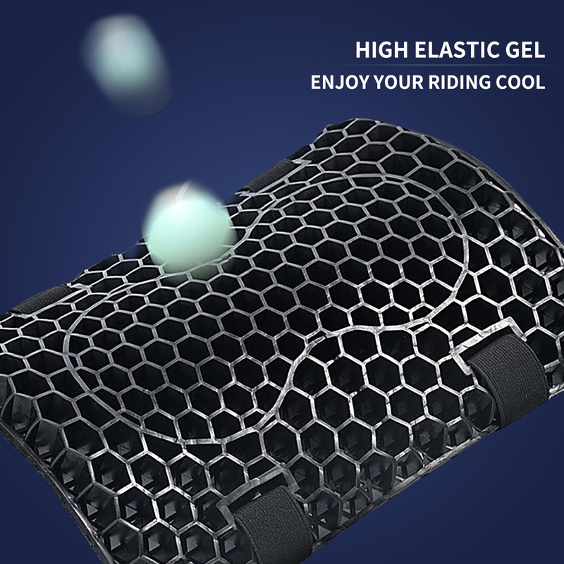 CHCYCLE Foldable Passenger Motorcycle Seat Cushion，High Elasticity Gel 3D Honeycomb