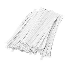 PDETVEO 200PCS 4 Inch Kraft Paper Twist Ties, Reusable Cable Ties for Tying Bread, Plant Support, Bread Packaging, Candy Bags and Craft Projects (White)