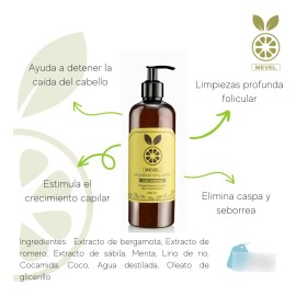 Pack Shampoo Mevel Orgánico Bergamota 500 Ml Y 1 Lt