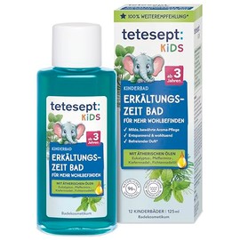 tetesept Kids Cold Time Bath - Children's Bath for the Cold Season with 4 Essential Oils - Soothing Bath Additive for Relaxation and Warming - 1 x 125 ml