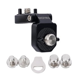 NICEYRIG Mini Right-Angle Plate L-shaped Mounting Bracket up to 180° Adjustment for ARRI Thread Mount, Functional Video Rig Adapter for Wireless Mic Receiver