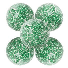 Juvale 5 Pack Green Decorative Balls for Centerpiece Bowls, 3-Inch Orbs Decorative Balls for Home Décor, Accessories for Living Room