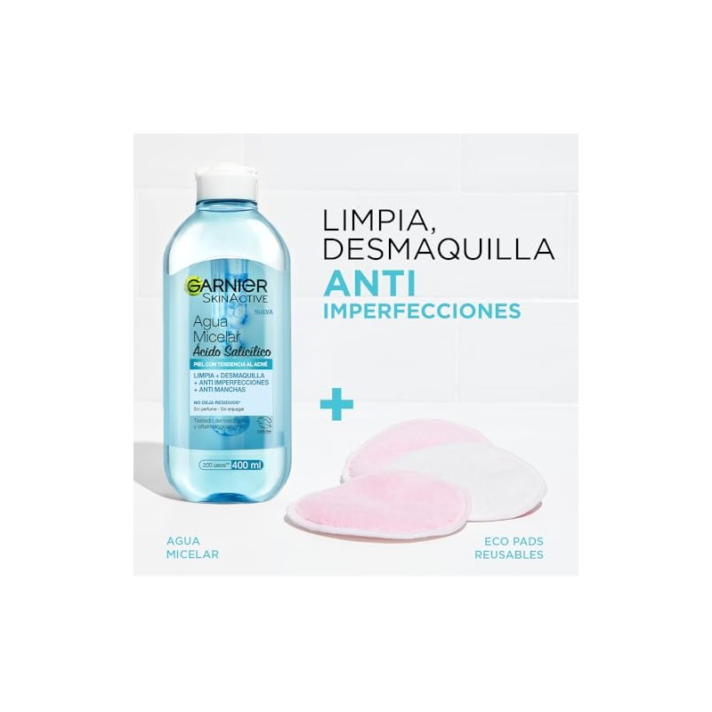 Garnier Skin Active Agua Micelar Anti Acne, 400 ml