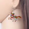 WEVENI Dainty Horse Earrings For Women Acrylic Earrings Dangle Cute