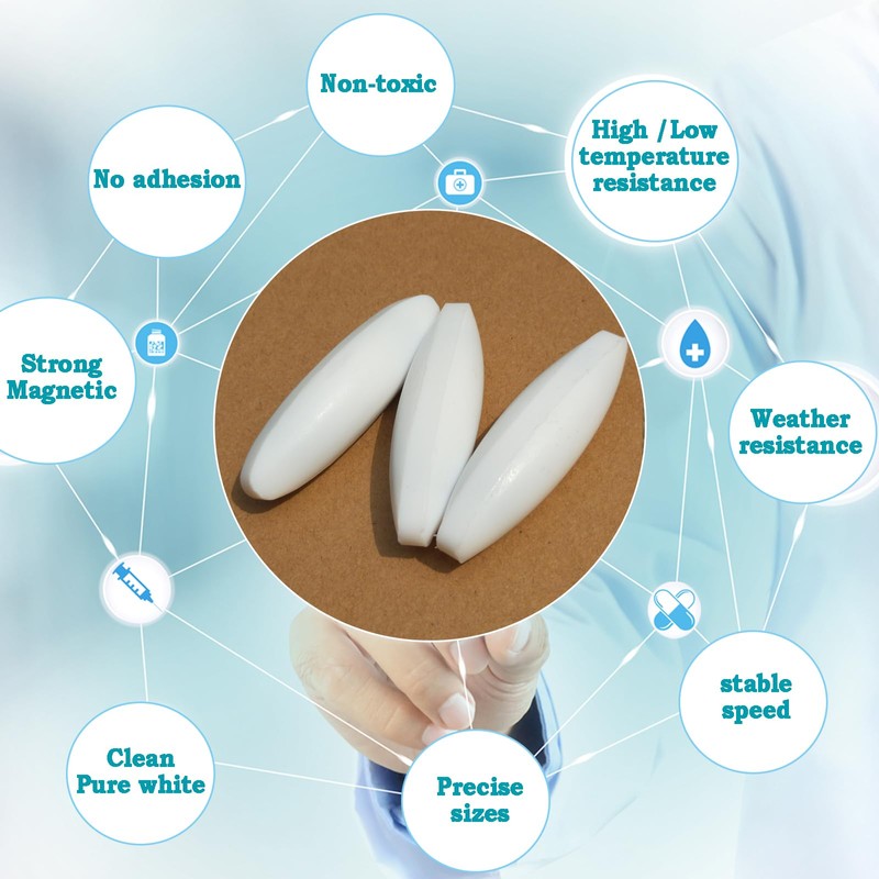 BBTC Barra Magnética de PTFE Oval, Blanco, 23mm x 70mm,